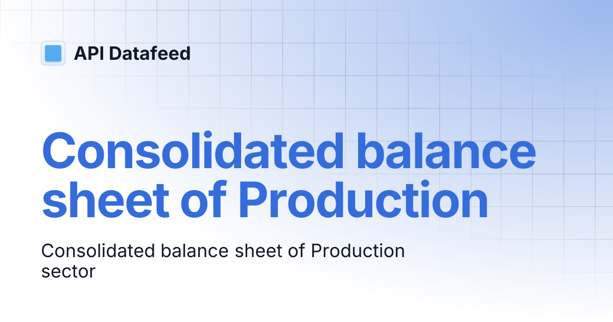 Consolidated balance sheet of Production | English | API Datafeed