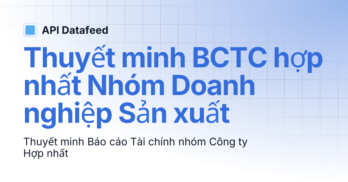 Thuyết minh BCTC hợp nhất Nhóm Doanh nghiệp Sản xuất | API Datafeed